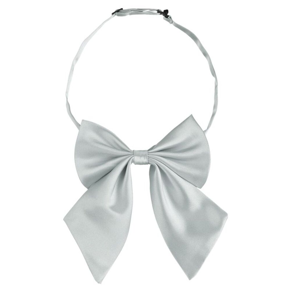 Adjustable Solid Color Pre-tied Bowknot Halter Neck Bow Tie One Size Gray